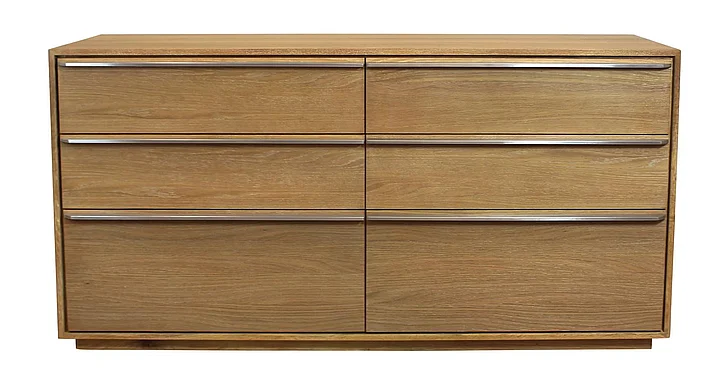 Moti Furniture Sarasota 60" 6-Drawer Dresser in Natural
