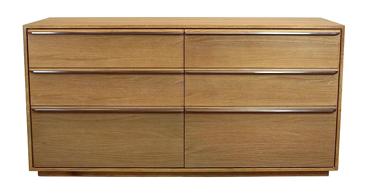 Moti Furniture Sarasota 72" 6-Drawer Dresser in Natural