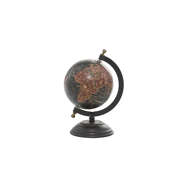 UMA Black Mango Wood Educational/Geographic Earth Globe, 6 x 5 x 9 | 38143