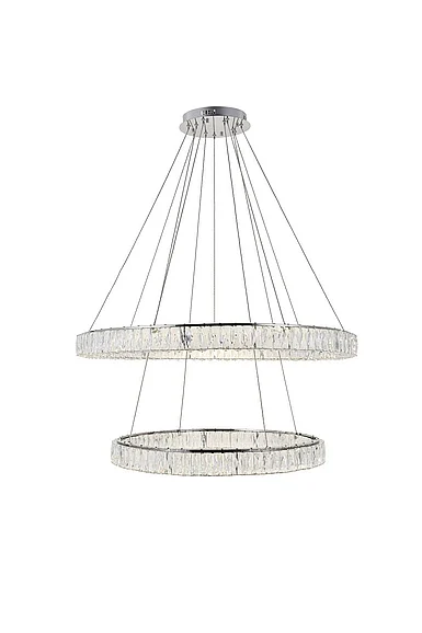 Elegant Monroe Integrated Led Light Chrome Chandelier Clear Royal Cut Crystal 3503D42C