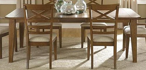 Liberty Furniture Hearthstone Rectangular Leg Table in Rustic Oak Finish 382-T4408 CLEARANCE