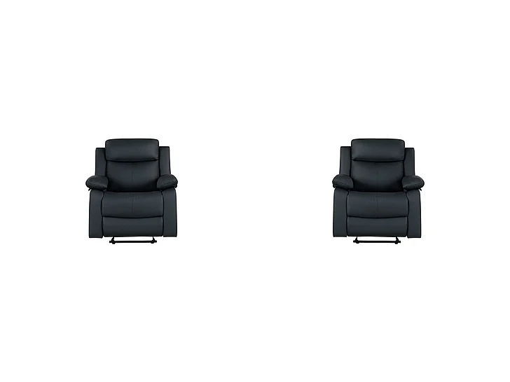 Global Furniture U6026 Glider Recliner with LED in Black U6026-BLACK PU 72A-GR W/ LED (Set of 2)