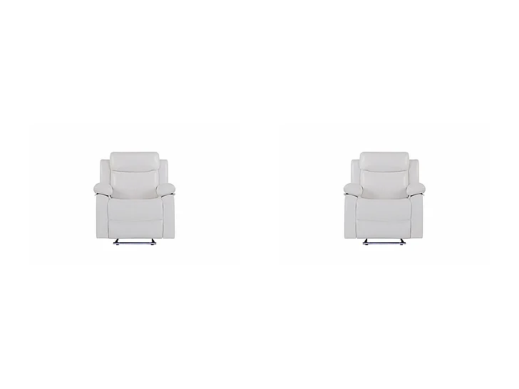 Global Furniture U6026 Glider Recliner with LED in Blanche White U6026-BLANCHE WHITE-GR W/ LED (Set of 2)
