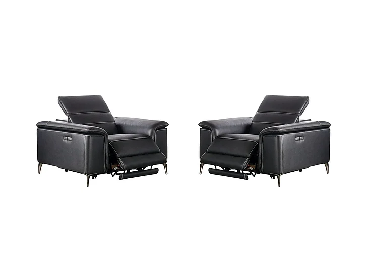 Furniture of America Ascona Power Recliner in Black CM9927BK-CH-PM (Set of 2)