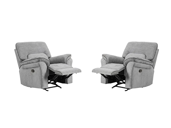Furniture of America Josias Glider Recliner in Light Gray CM9908DV-CH (Set of 2)