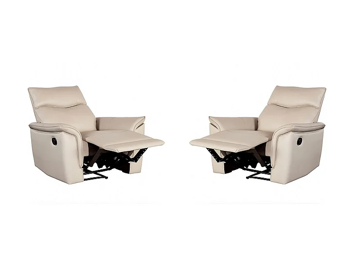 Furniture of America Bienne Manual Recliner in Taupe FM69002TP-CH-M (Set of 2)