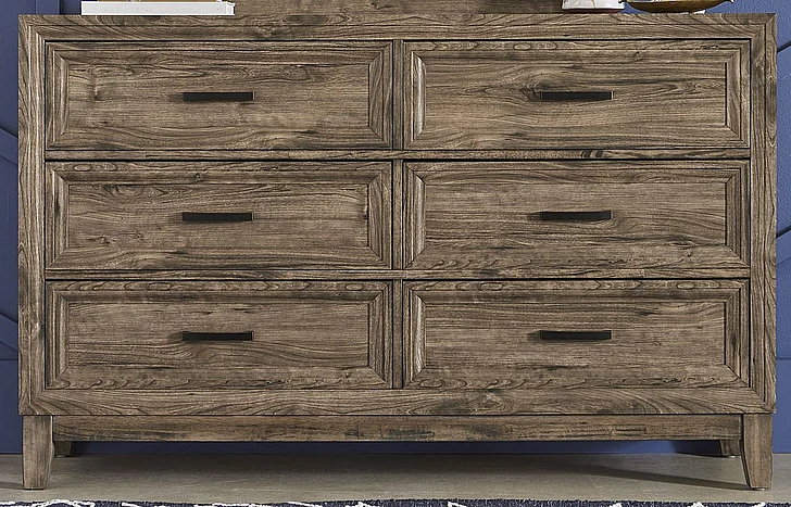 Liberty Furniture Ridgecrest 6 Drawer Dresser in Cobblestone 384-BR31