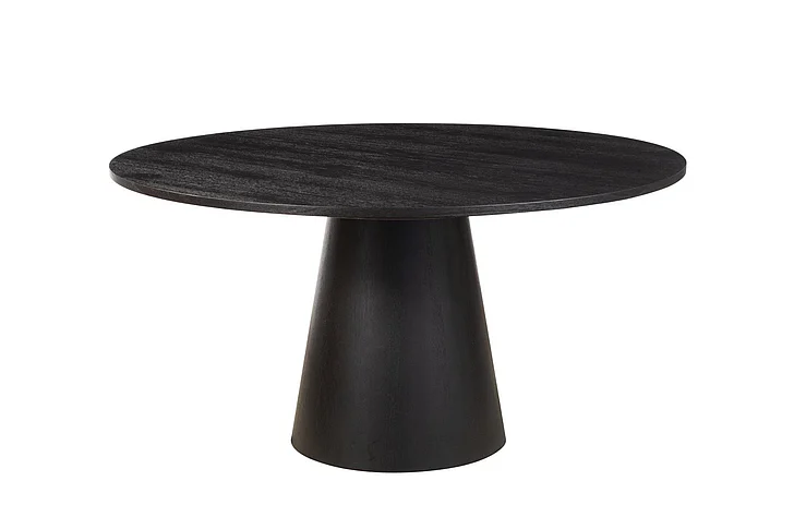 Alpine Furniture Cove Round 59" Dining Table in Vintage Black 3859-01