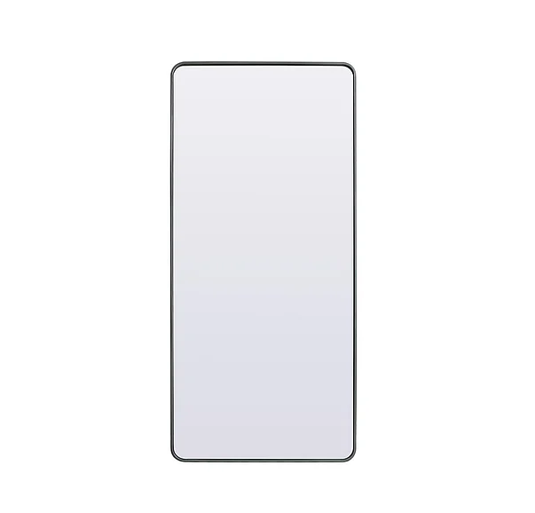 Elegant Soft Corner Metal Rectangle Full Length Mirror 32X72 In. in Silver MR80FL3272S