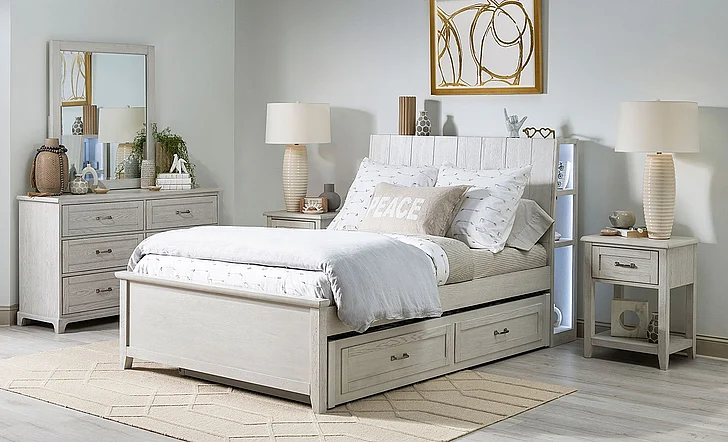 Legacy Classic Ashton 2pc Youth Bookcase Bedroom Set in Bleached Linen