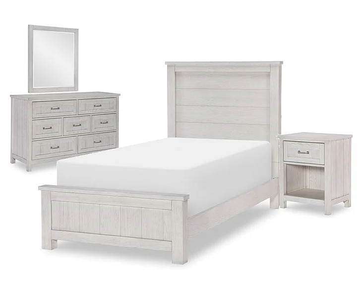 Legacy Classic Kids Preston 4pc Panel Bedroom Set in Bleached Linen