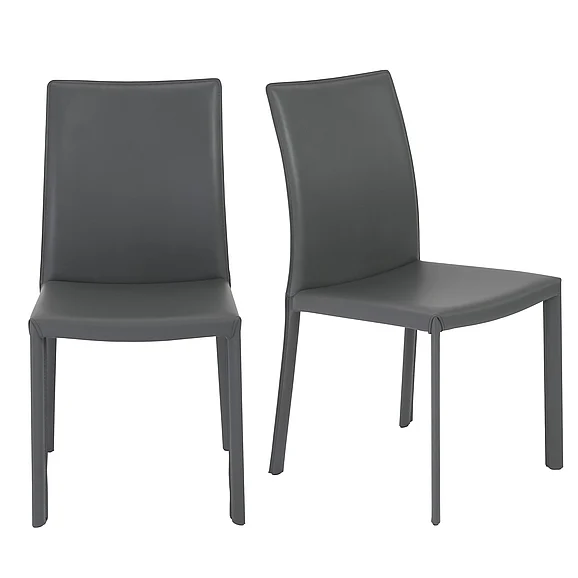 Euro Style Hasina Side Chair in Gray (Set of 2) 38627GRY CLOSEOUT