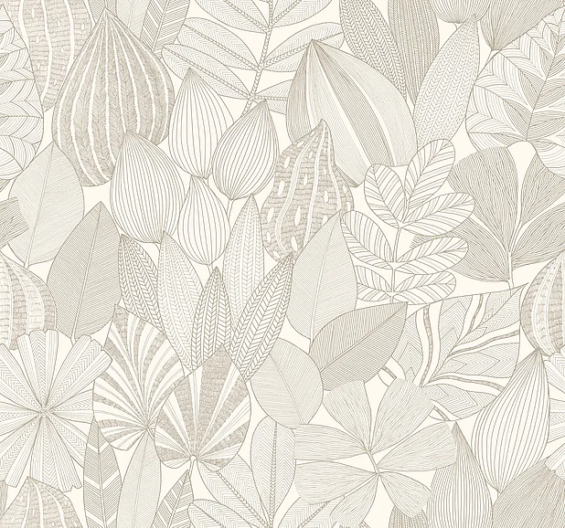 York A-Street Prints Mathias Taupe Botanical Wallpaper (Double Roll) 4155-72808