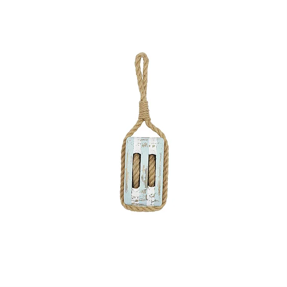 UMA Blue Wood Sail Boat Pulley Home Wall Decor, 14 x 5 x 4 | 38702