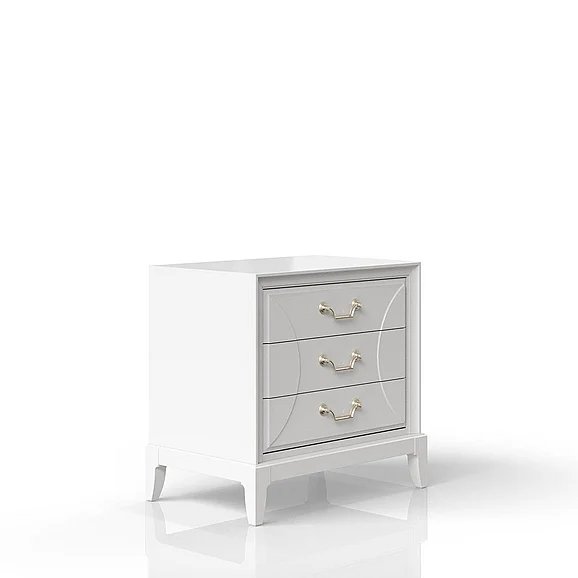Emma Mason Signature Donalin 3 Drawer Nightstand in White