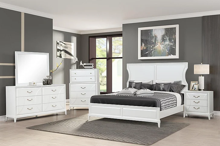 Emma Mason Signature Donalin 2pc Panel Bedroom Set in White