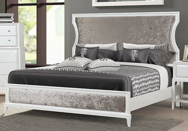 Emma Mason Signature Donalin King Upholstered Bed in White