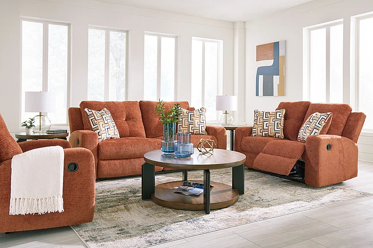 Danum 2-Piece Reclining Living Room Set in Spice