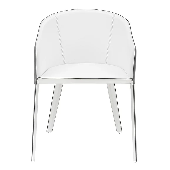 Euro Style Pallas Armchair In White and Gray 38884-WHT CLOSEOUT