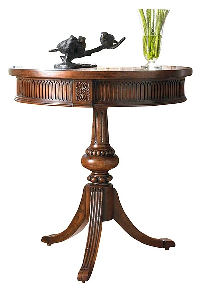 Hooker Furniture Bordeaux Round Pedestal Accent Table in Medium Brown 500-50-828