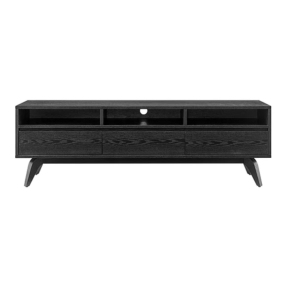 Euro Style Lawrence 63" Media Stand in Black Stained Ash 38930-BLK CLOSEOUT