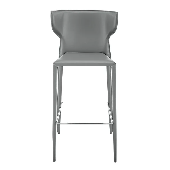 Euro Style Divinia Bar Stool in Gray (Set of 2) 38974-GRY