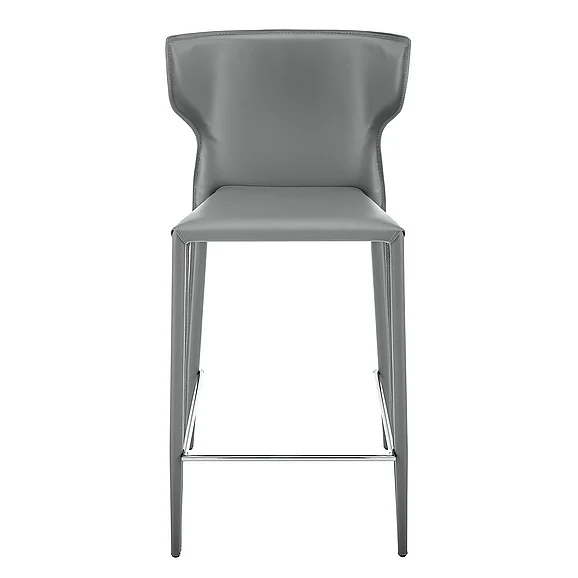 Euro Style Divinia Counter Stool in Gray (Set of 2) 38975-GRY