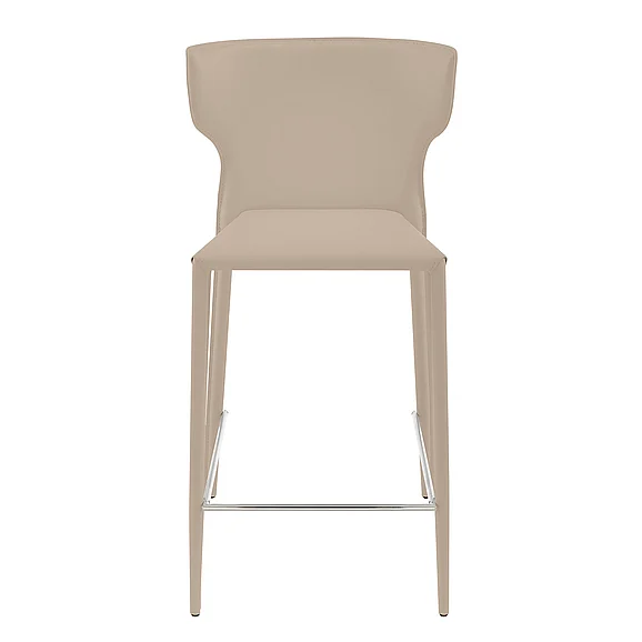 Euro Style Divinia Counter Stool in Light Gray (Set of 2) 38975-LTGRY