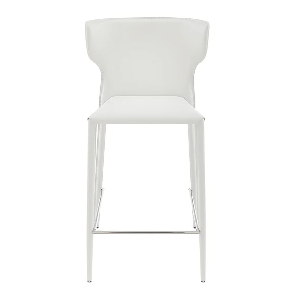 Euro Style Divinia Counter Stool in White (Set of 2) 38975-WHT CLOSEOUT