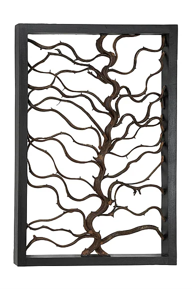 UMA Black Wood Tree Branch Home Wall Decor with Black Frame, 24 x 2 x 36 | 38989