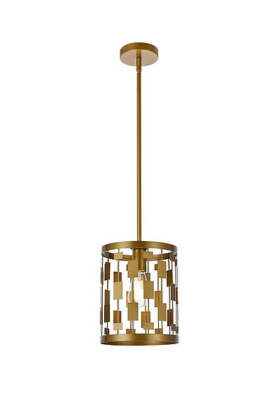 Elegant Levante 1 Light Pendant in Brass LD7073D9BR CLOSEOUT