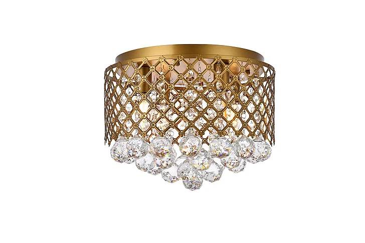 Elegant Tully 4 Lights Brass Flush Mount LD5010F13BR