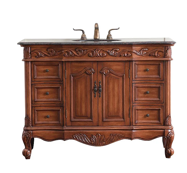 Elegant 48 In. Single Bathroom Vanity Set in Teak VF38848TK