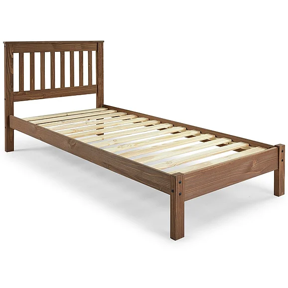 Pine Crafter Furniture Woodland Twin Slatted Bed in Mahogany Brown 390-Mah