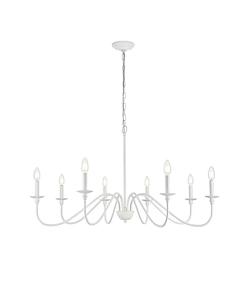 Elegant Rohan 42 In. Chandelier in White LD5006D42WH