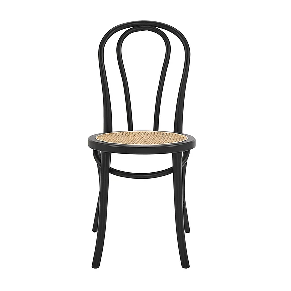 Euro Style Marko Side Chair in Matte Black with Natural Seat (Set of 2) 39116MTBLK CLOSEOUT