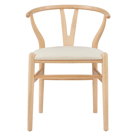 Euro Style Evelina Side Chair in Natural Stained Frame and Beige Velvet Seat (Set of 2) 39154-NAT CLOSEOUT