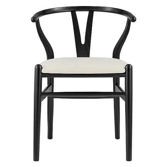 Euro Style Evelina Side Chair with Black Stained Framed and Beige Velvet Seat (Set of 2) 39156-BLK CLOSEOUT