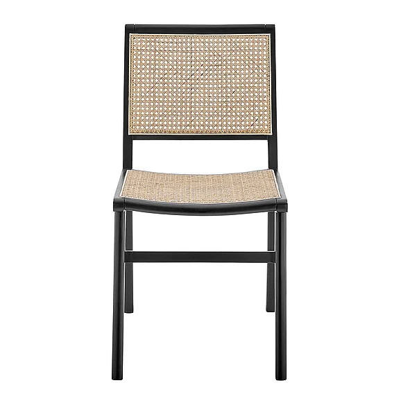 Euro Style Joelle Side Chair in Matte Black Beech Wooden Frames with Natural Cane Seat & Back 39182-BLK CLOSEOUT