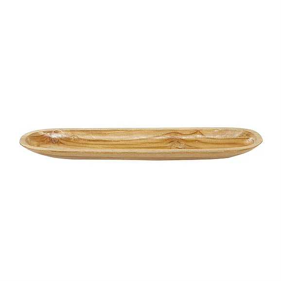 UMA Brown Teak Wood Handmade Live Edge Living Room Decor Tray, 27" x 6" x 3" | 39184