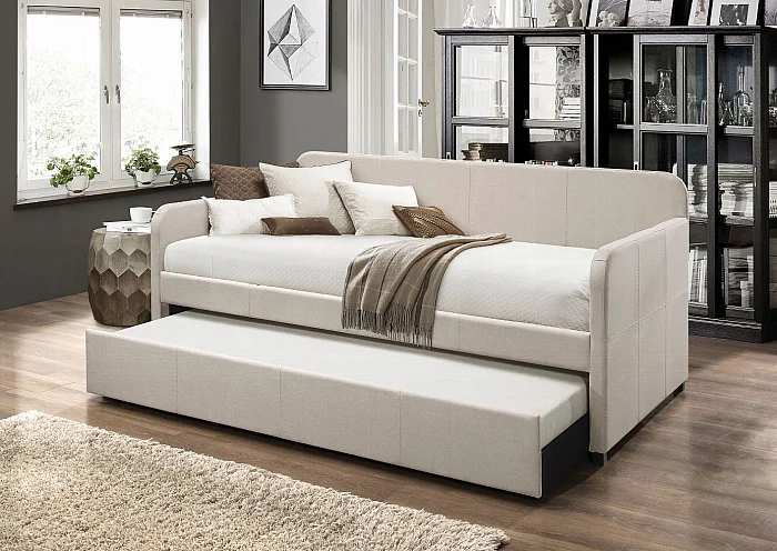 ACME Jagger Daybed with Trundle (Twin) in Fog Fabric 39190