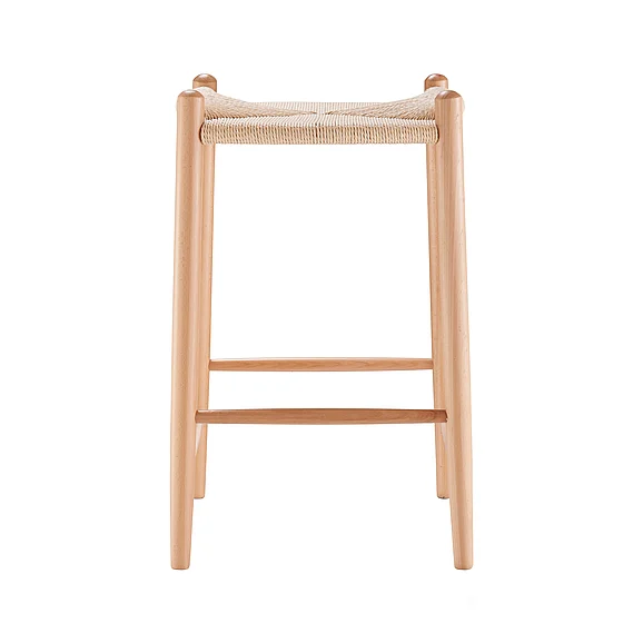Euro Style Evelina Counter Stool without Backrest with Natural Frame and Rush Seat 39210-NAT CLOSEOUT