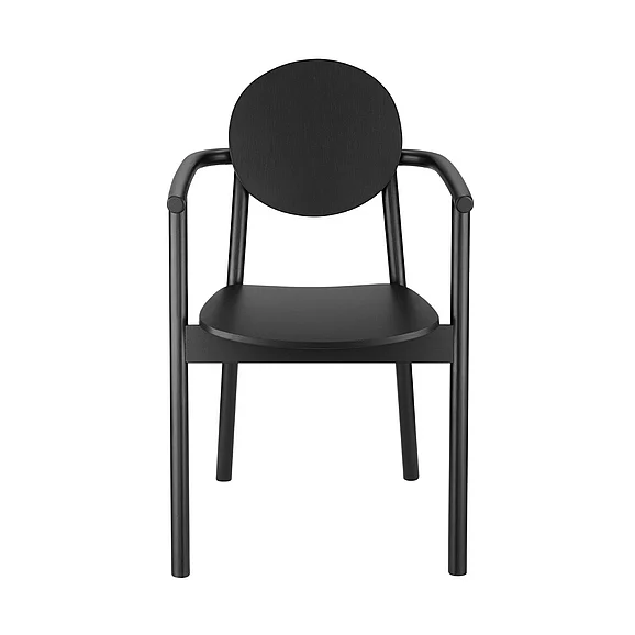 Euro Style Octavio Armchair in Black Stained Beech Wood Frames with Black Stained Plywood Seat and Back 39224-BLK