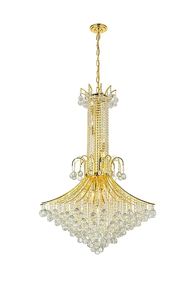 Elegant Toureg 16 Light Gold Chandelier Clear Royal Cut Crystal V8006G35G/RC