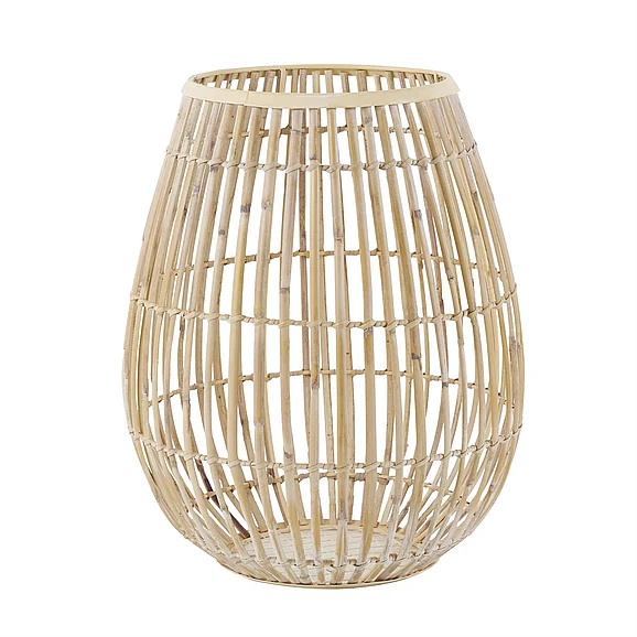 UMA Brown Bamboo Wood Handmade Open Frame Round Decorative Vase, 12" x 12" x 15" | 39364 CLOSEOUT