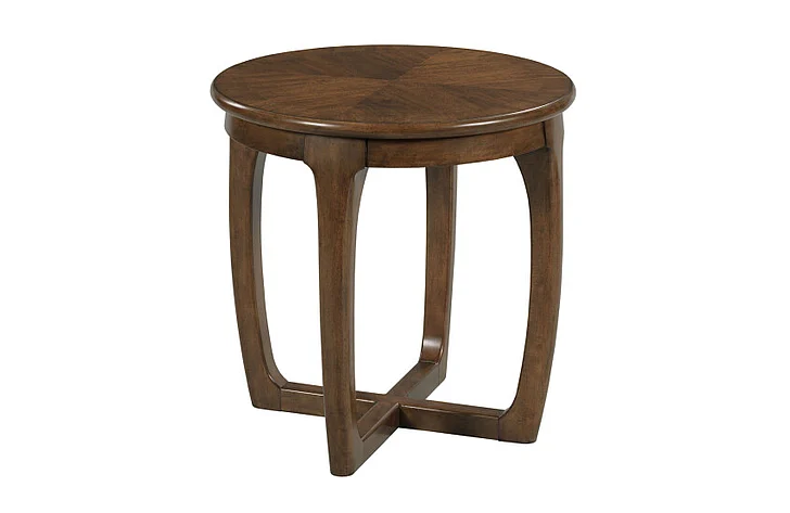 Hammary Furniture Cartwright Round End Table in Hudson Brown 396-917