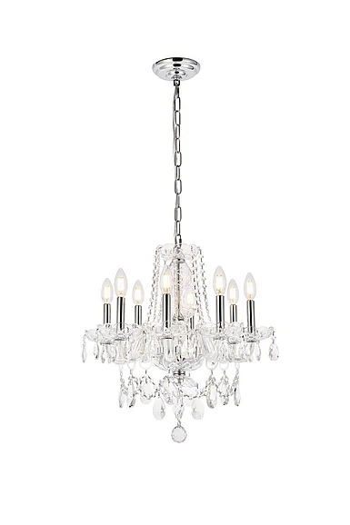 Elegant Princeton 8 Light Chrome Chandelier Clear Royal Cut Crystal V7838D20C/RC