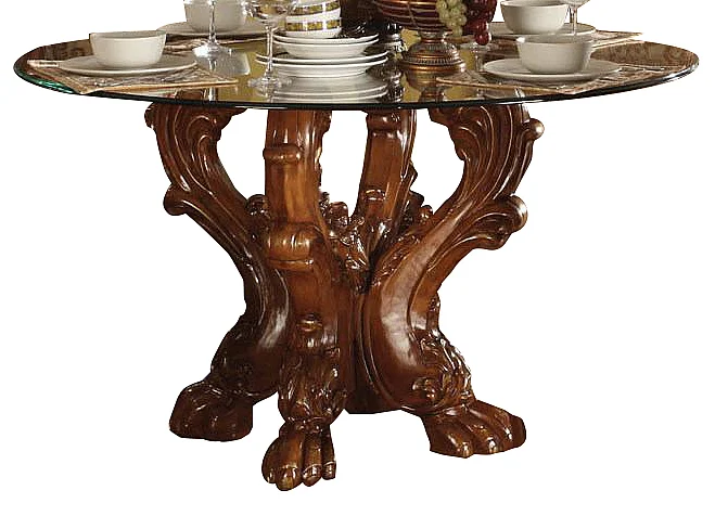 Acme Dresden Round Dining Table in Cherry 60010