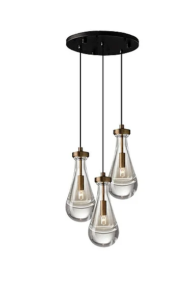 Vinci Lighting Loft Chandelier in Aged Brass/Matte Black C88803-AB/BK