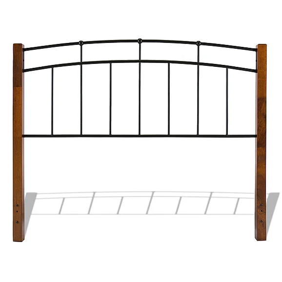 Fashion Bed Group Complete Benson Full Headboard Only in Textured Black and Maple B92A44